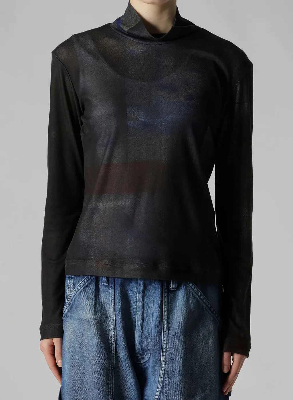 Lyocell Smooth High Neck Sleeve T