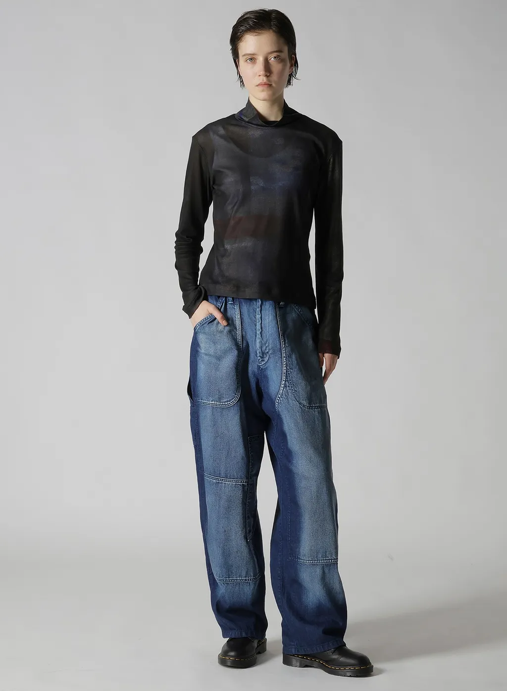 Lyocell Smooth High Neck Sleeve T