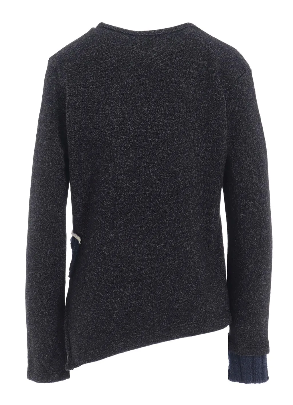 Knit Conbination Assymetric Pullover