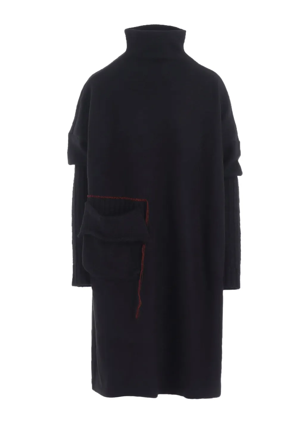 Knit Conbination High Neck Dress