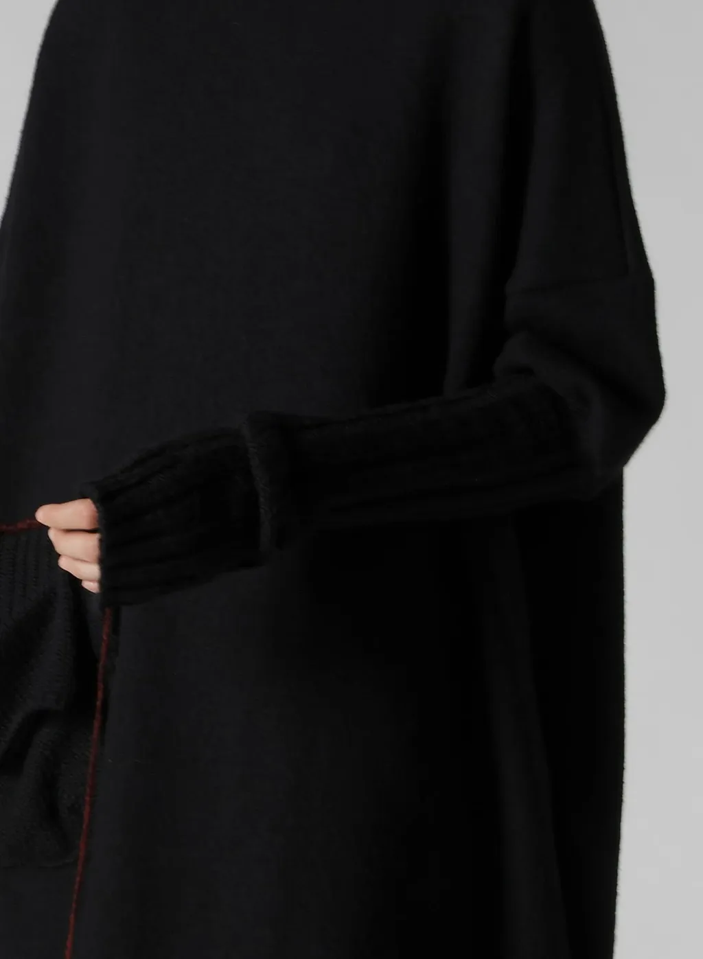 Knit Conbination High Neck Dress