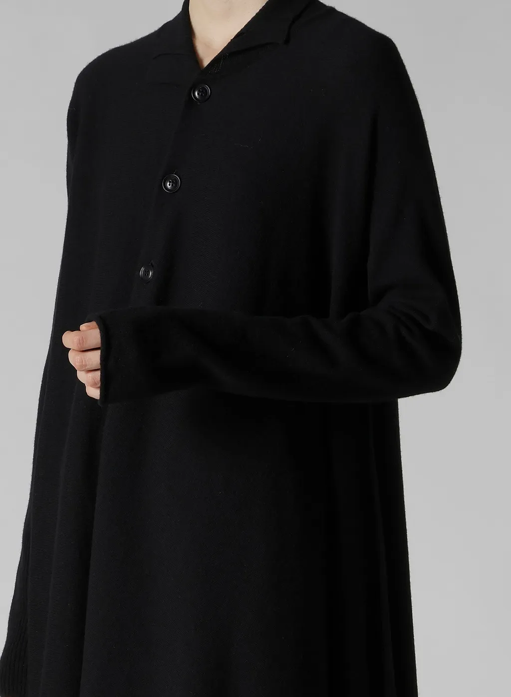 Wool Asymmetric Long Cardigan