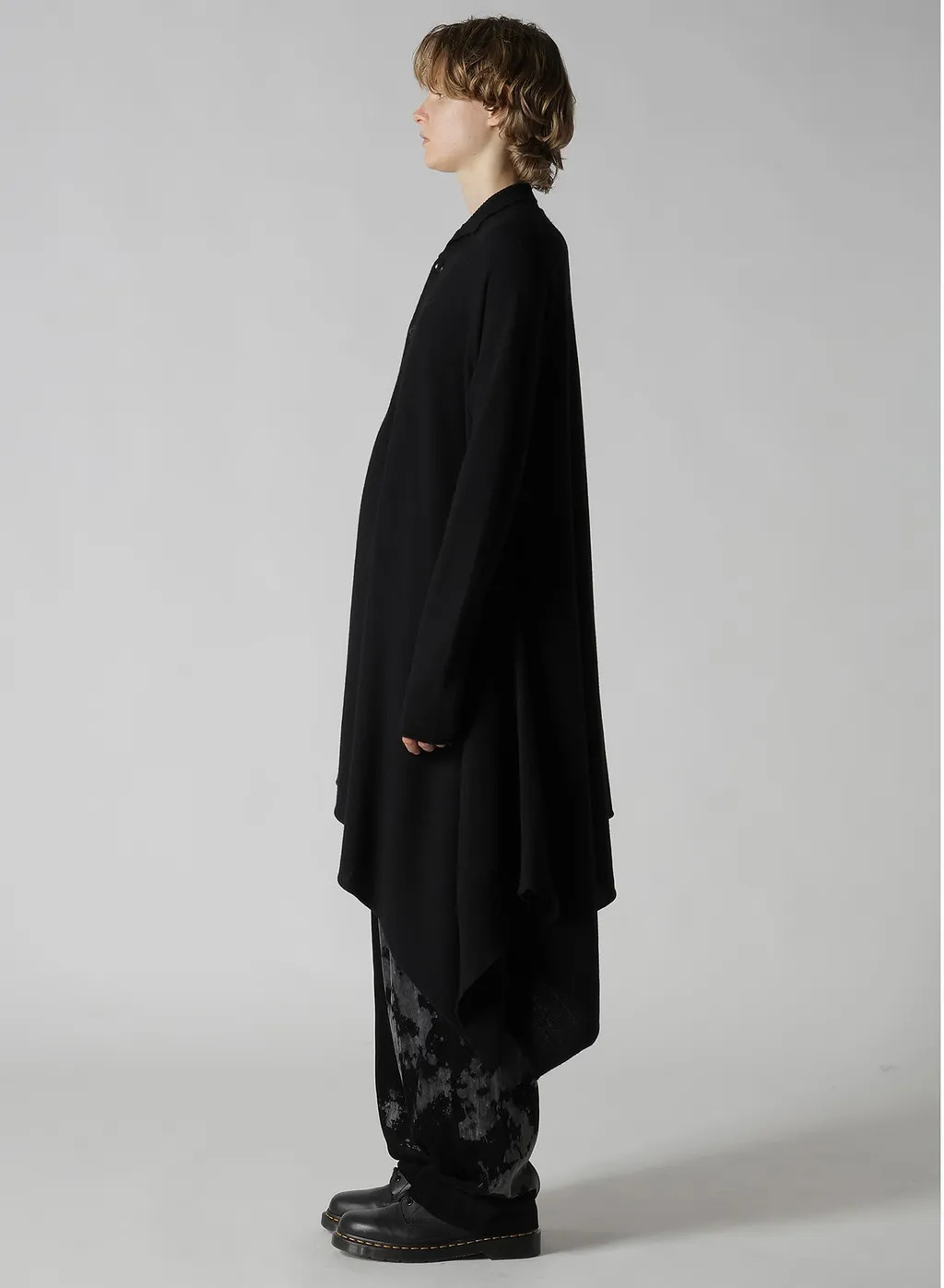 Wool Asymmetric Long Cardigan