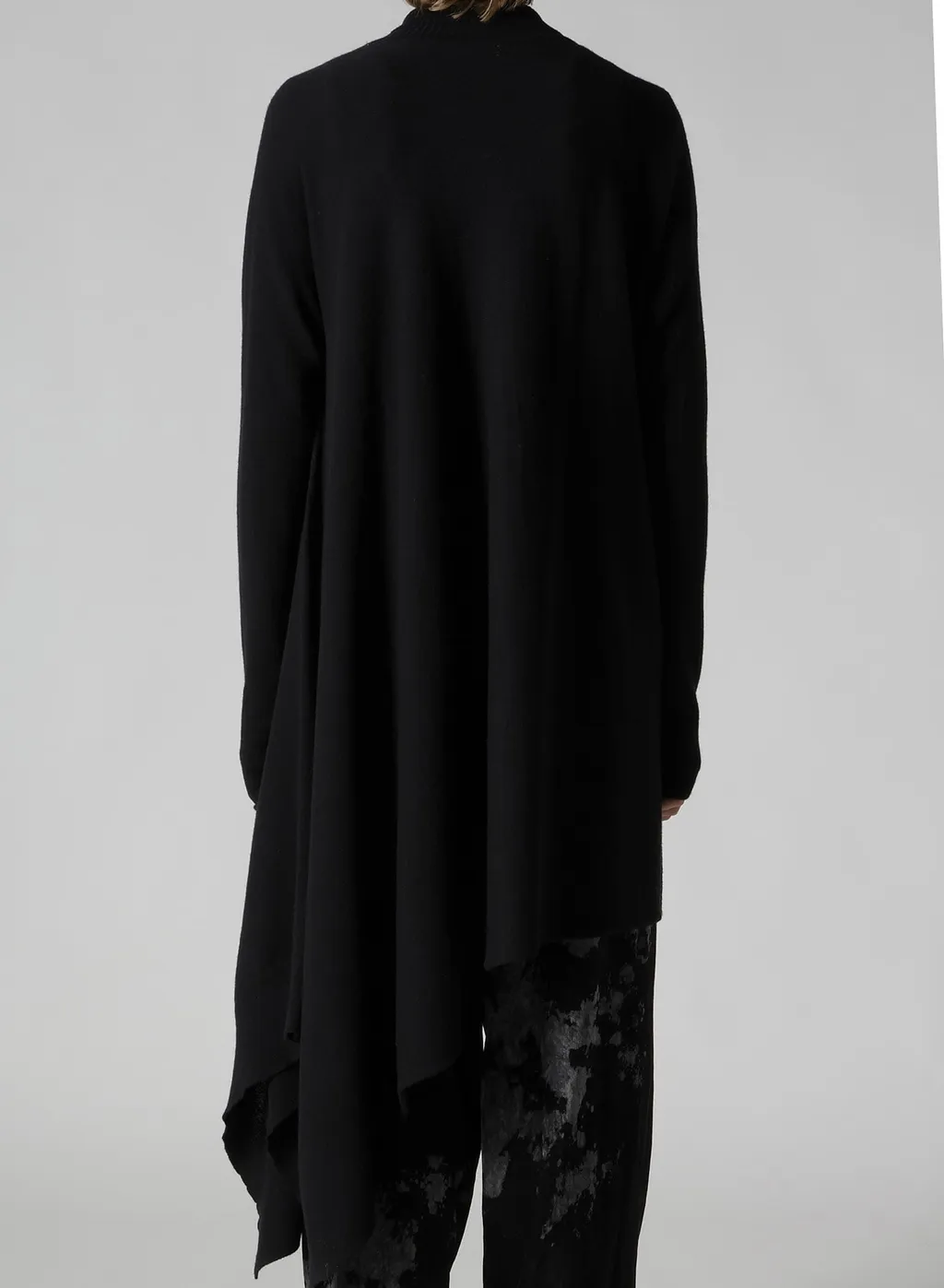 Wool Asymmetric Long Cardigan