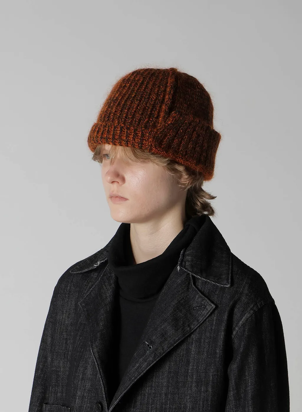 Mohair Wool Combination Knit Beanie