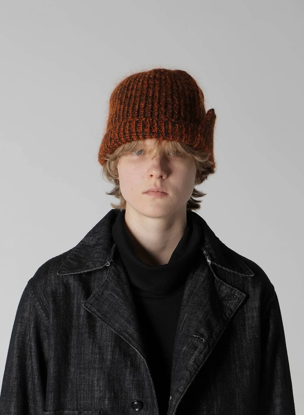 Mohair Wool Combination Knit Beanie