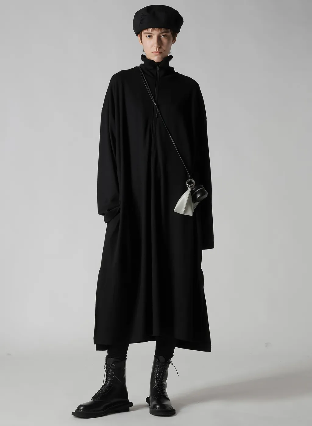 Mild Washable Jersey Stand-Up Collar Dress