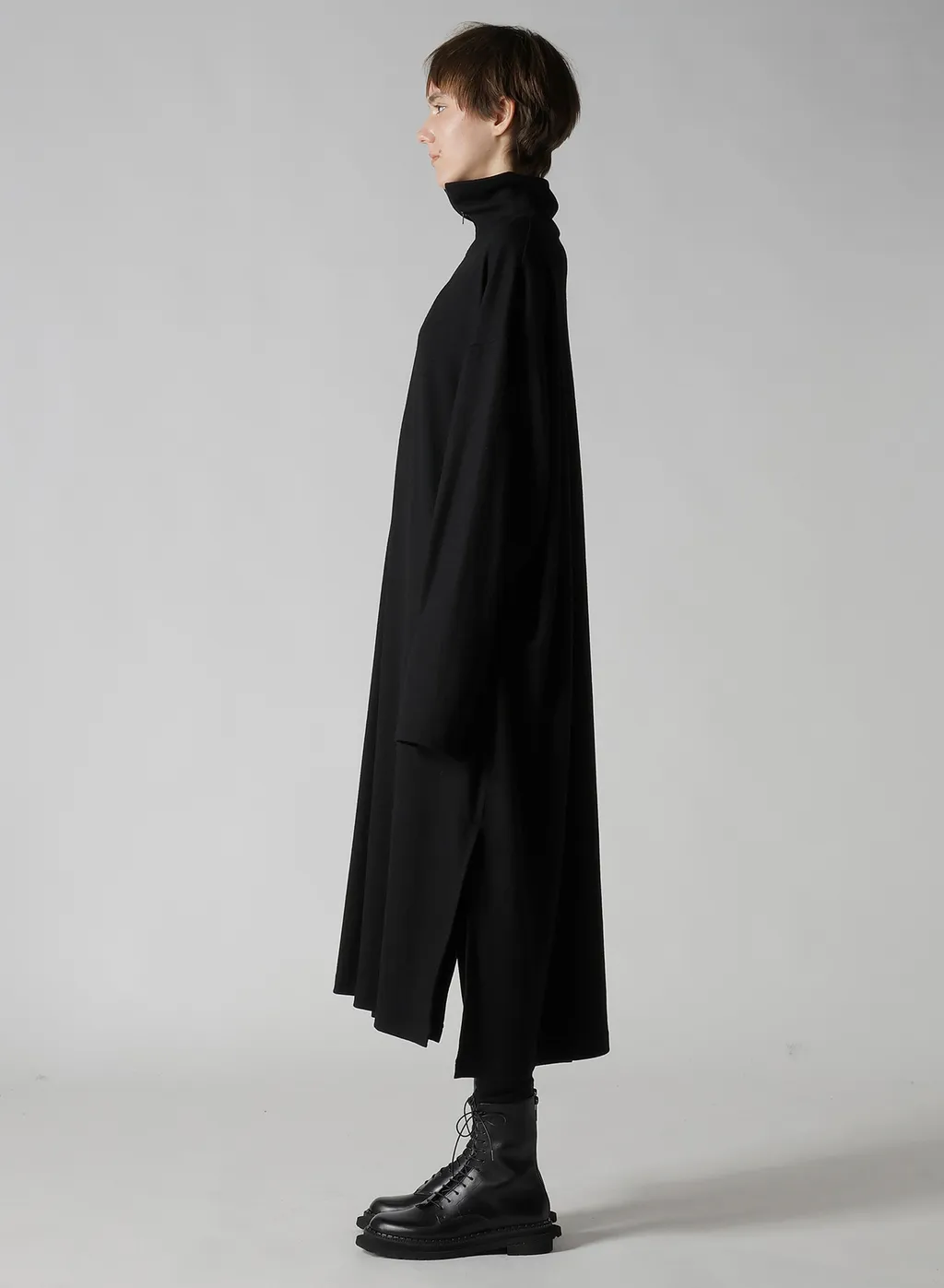 Mild Washable Jersey Stand-Up Collar Dress