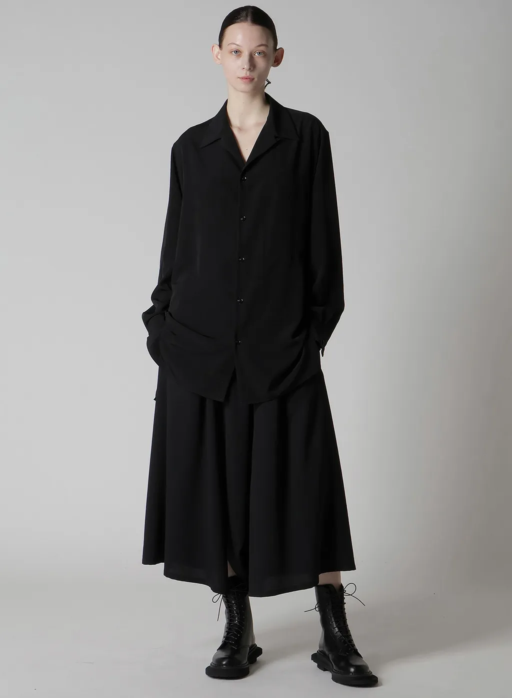 Wool Serge Gather Pants