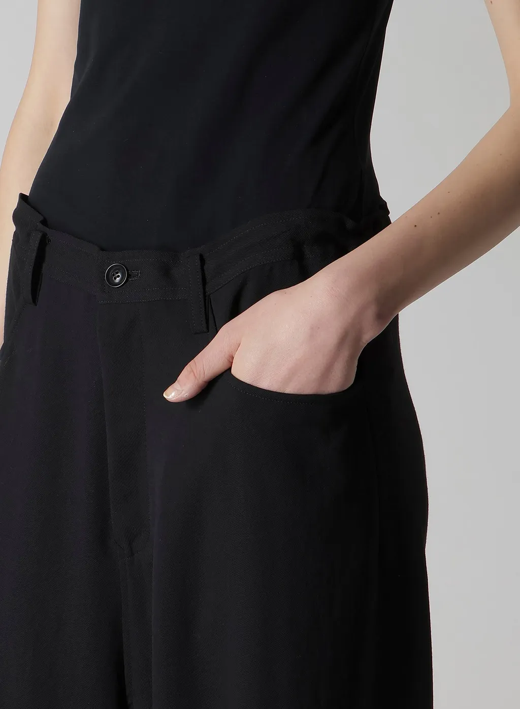 Wool Serge Long Straight Pants