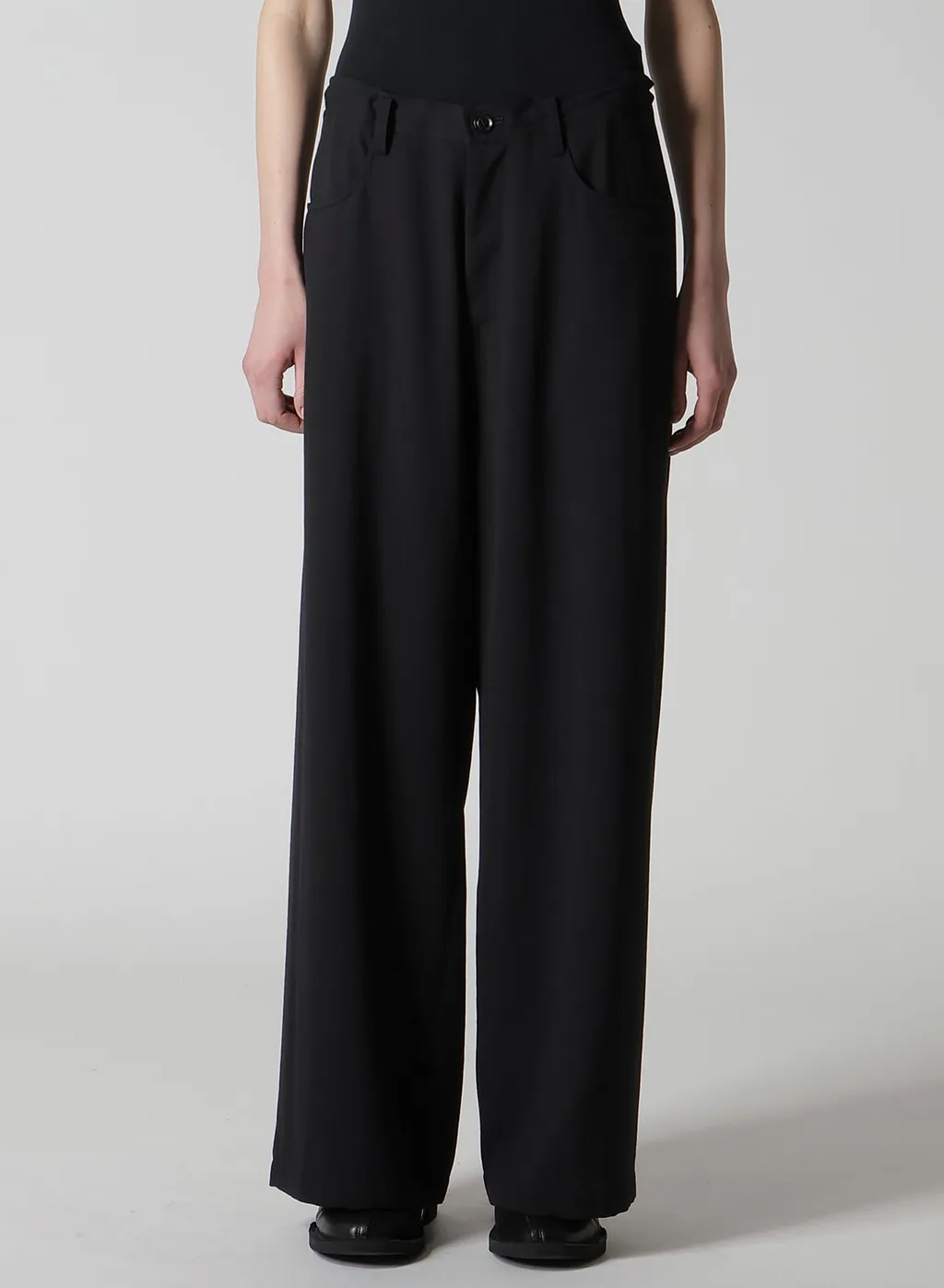 Wool Serge Long Straight Pants