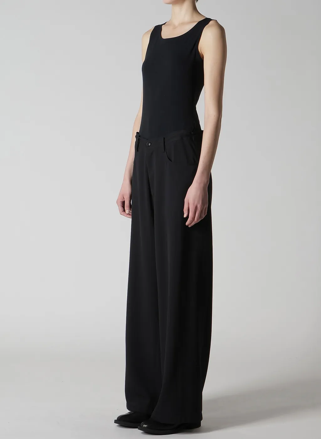 Wool Serge Long Straight Pants