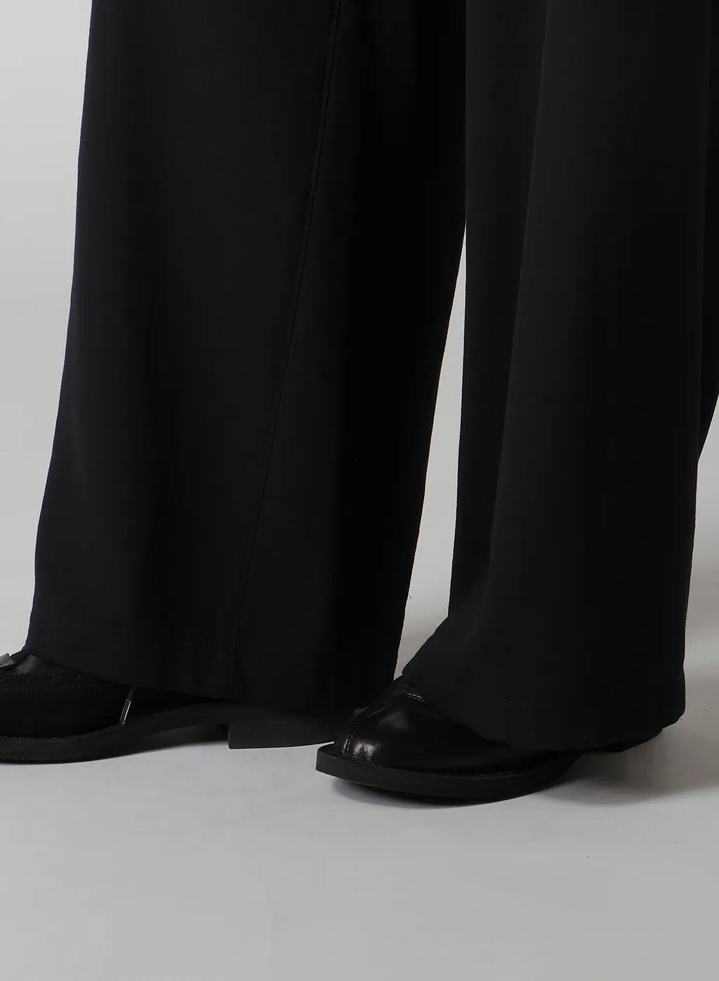 Wool Serge Long Straight Pants