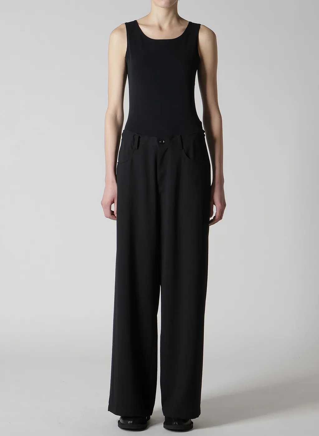 Wool Serge Long Straight Pants