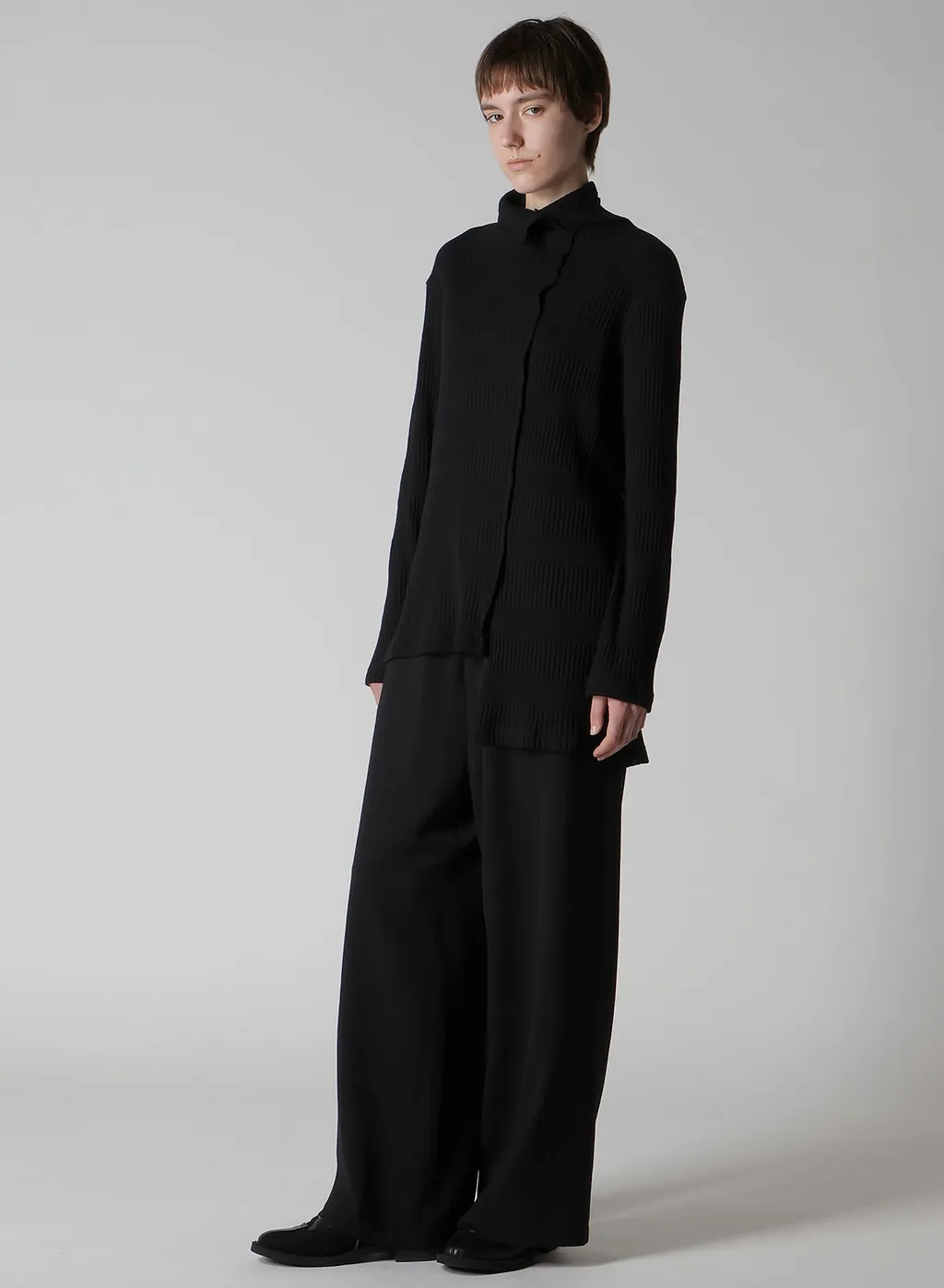 Wool Serge Long Straight Pants