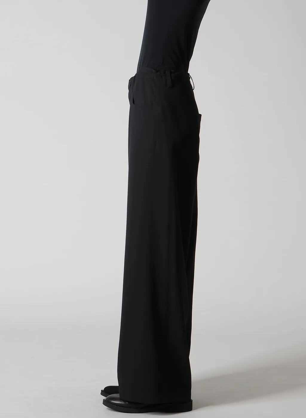 Wool Serge Long Straight Pants