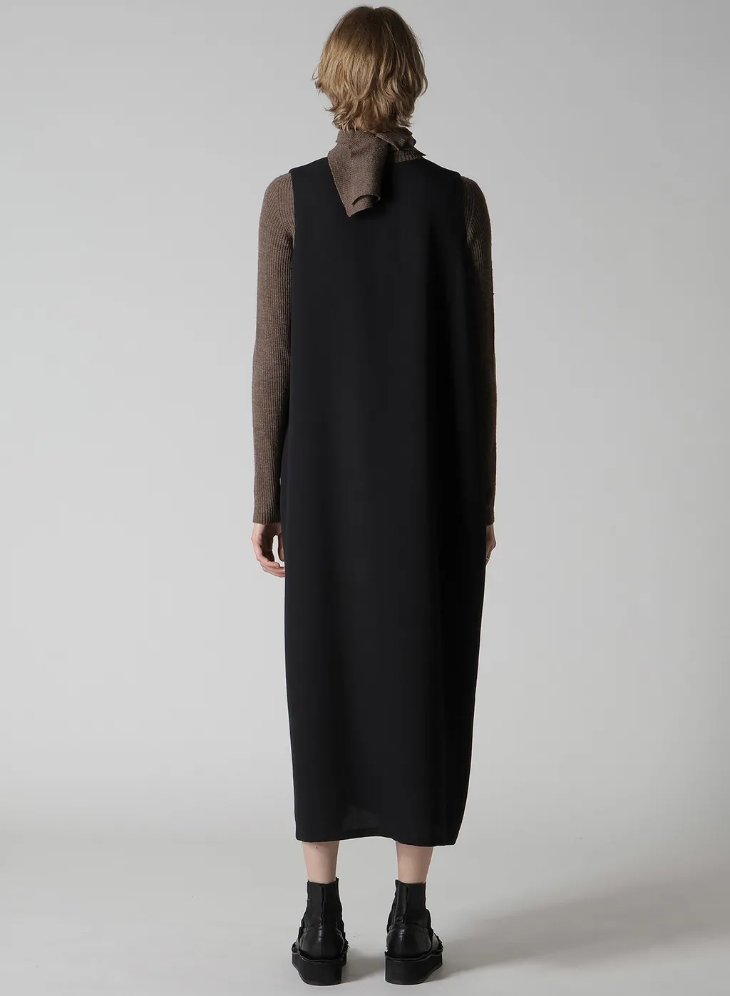 Wool Serge Sleeveless Dress