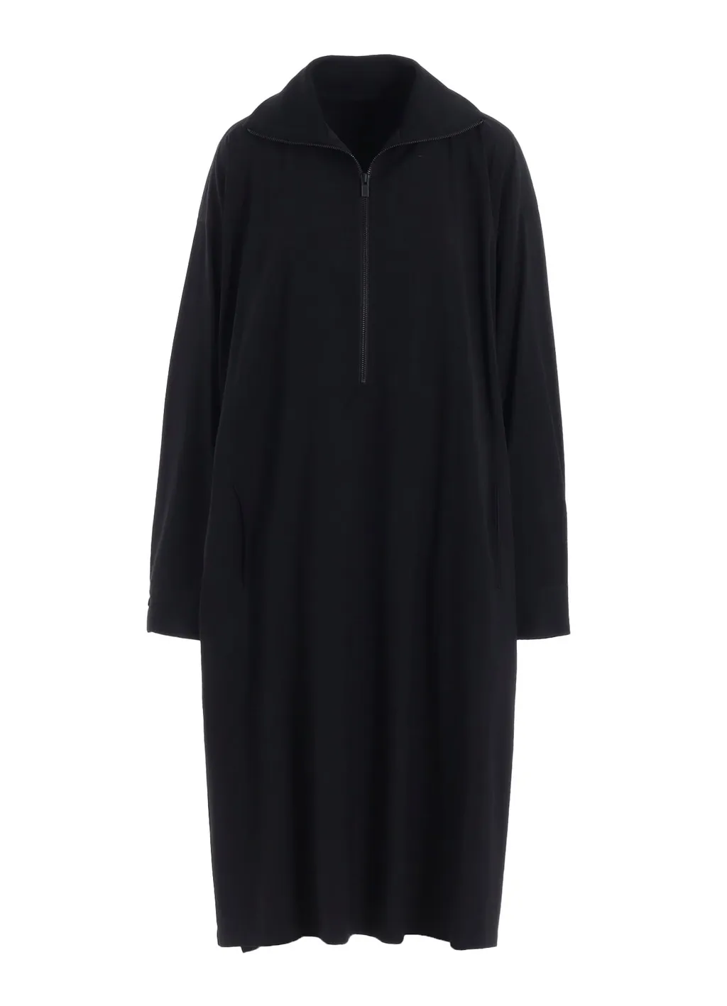 Wool Brend Twill Stand-Up Collar Dress