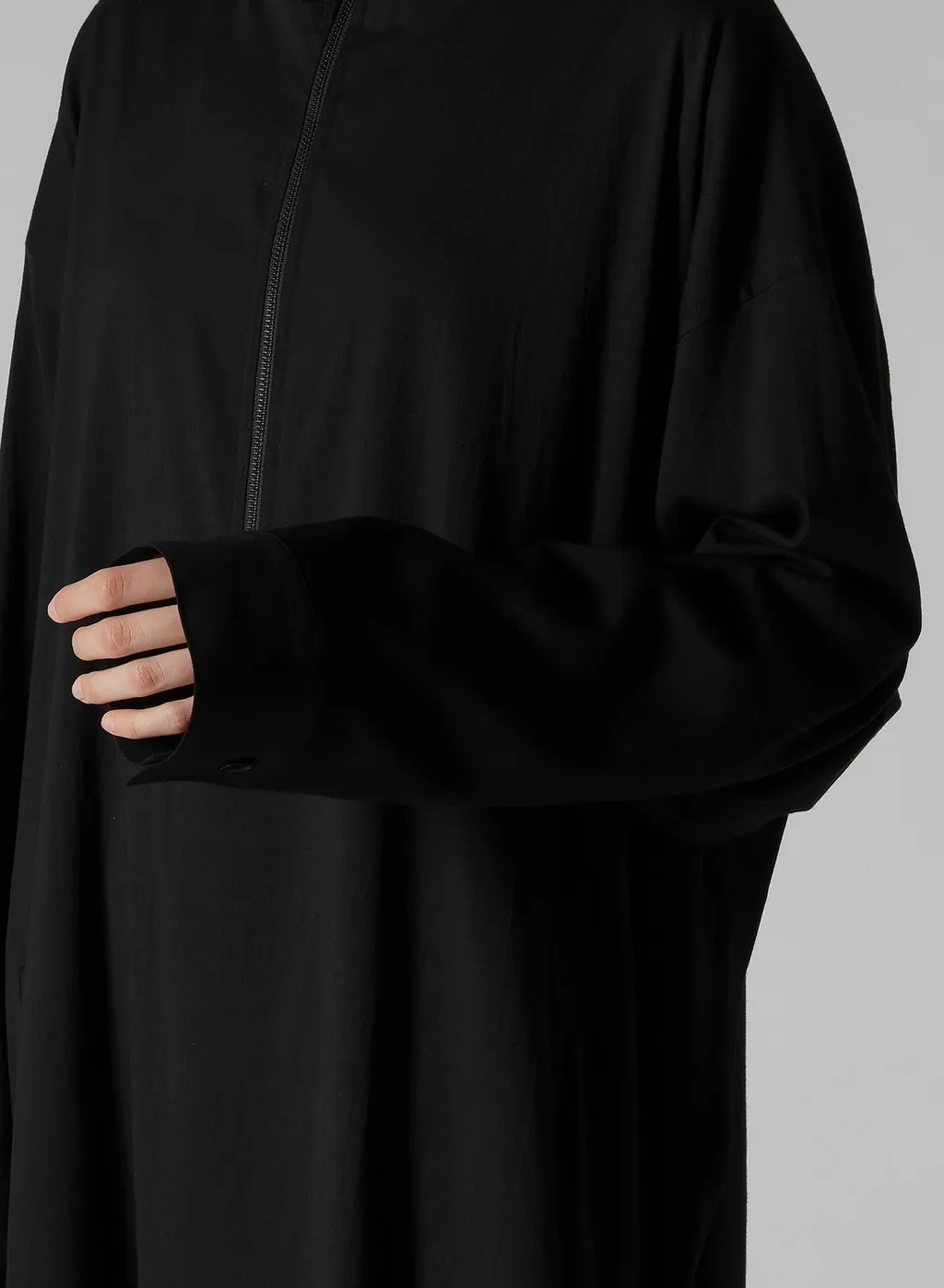 Wool Brend Twill Stand-Up Collar Dress