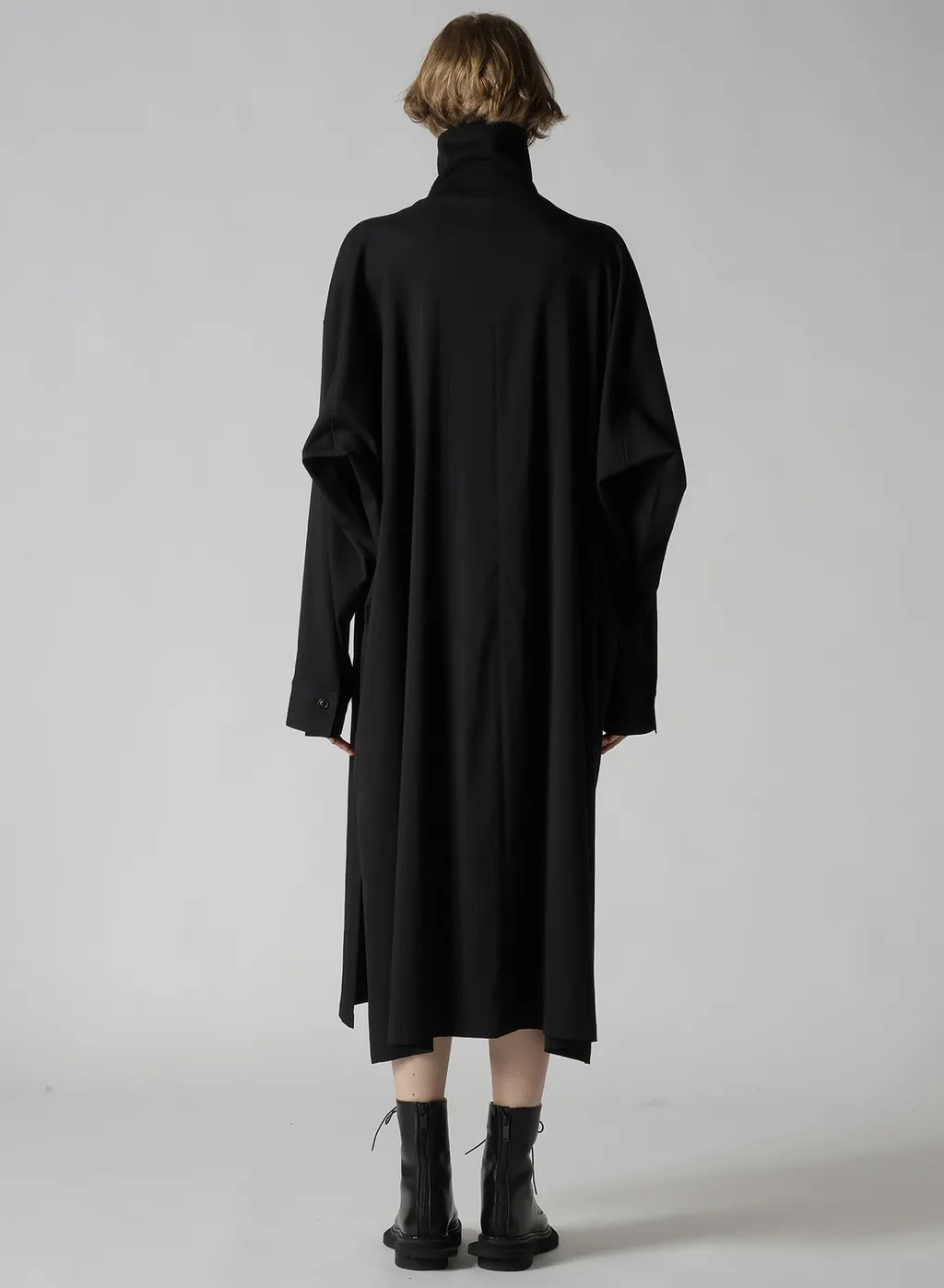 Wool Brend Twill Stand-Up Collar Dress