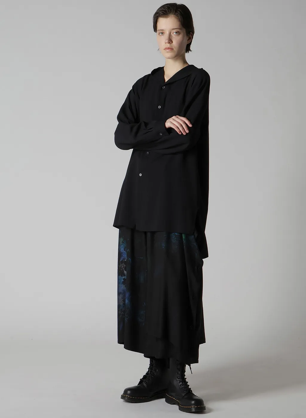Wool Serge Sailor Collar Blouse