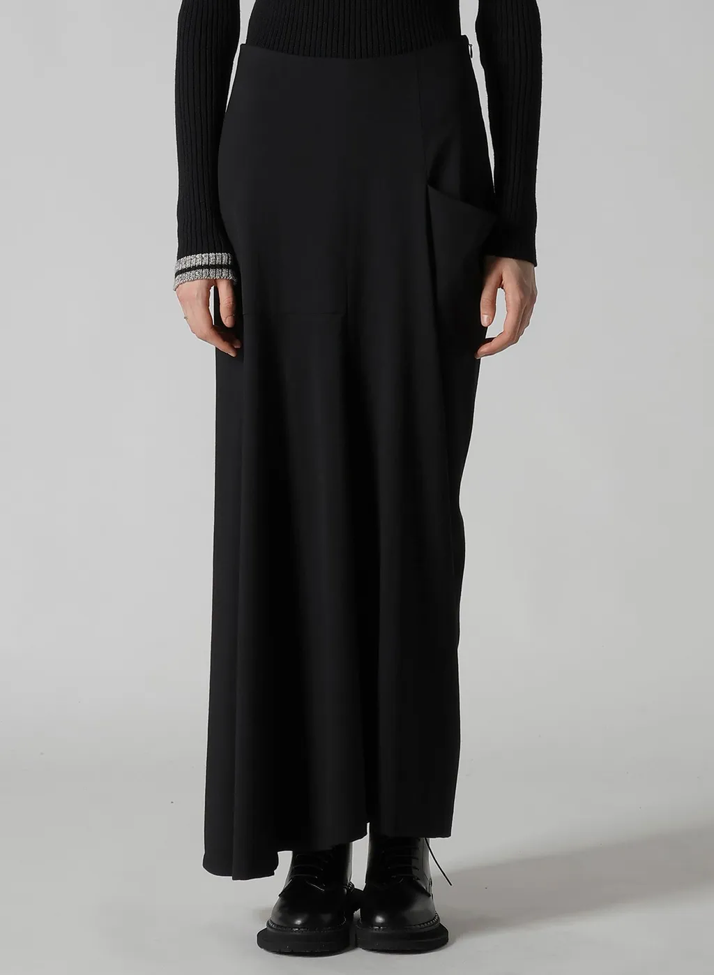 Wool Brend Twill Drape Skirt