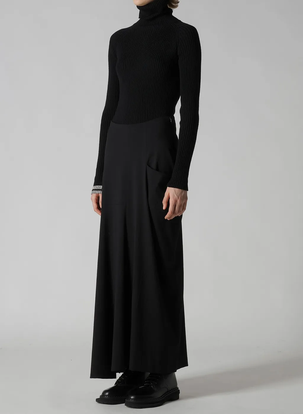 Wool Brend Twill Drape Skirt