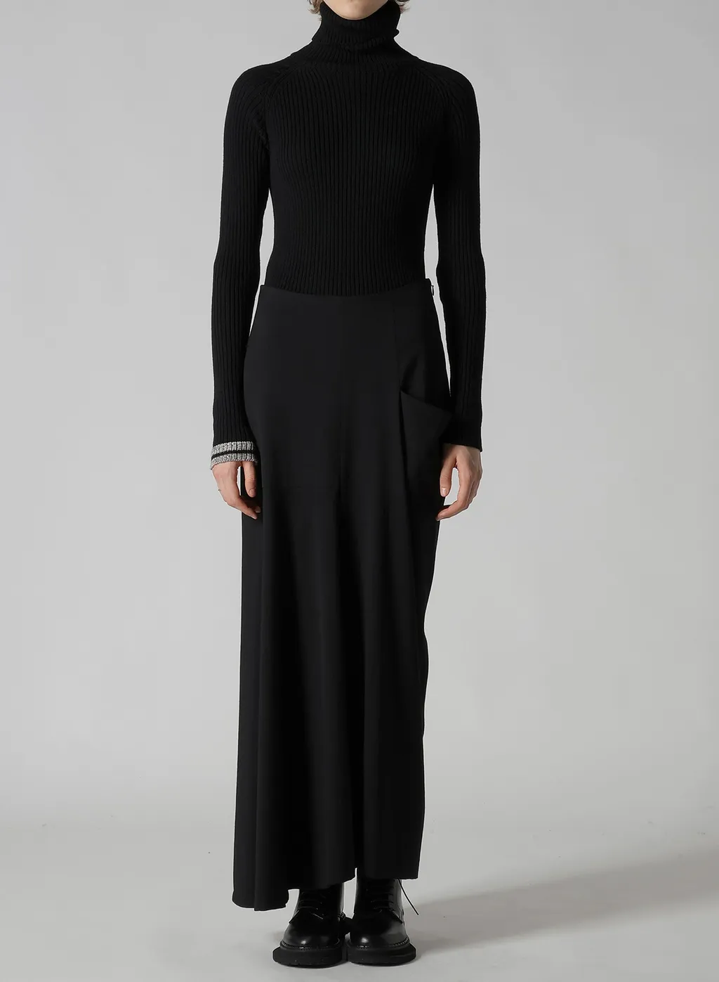 Wool Brend Twill Drape Skirt