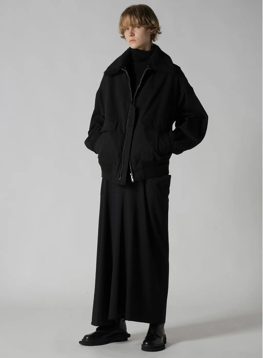 Wool Brend Twill Drape Skirt