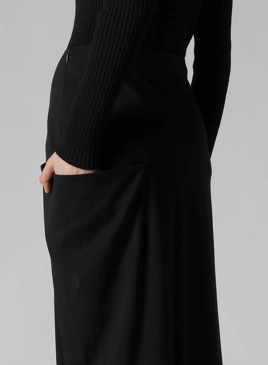 Wool Brend Twill Drape Skirt