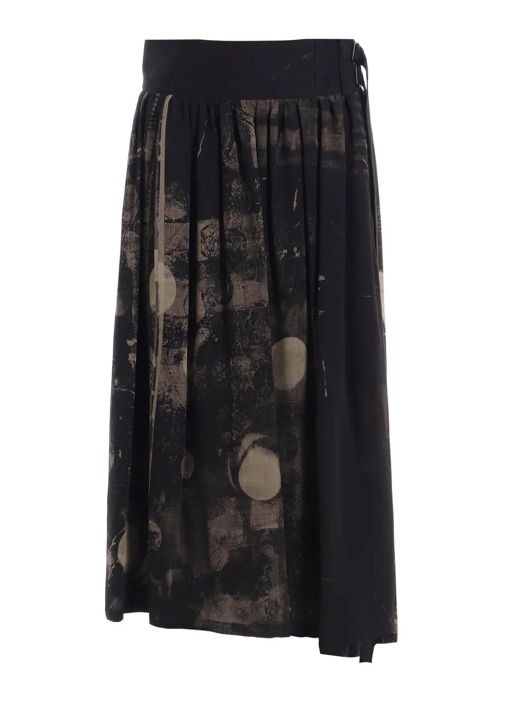 Dungeree Twill Asymmetric Gather Skirt
