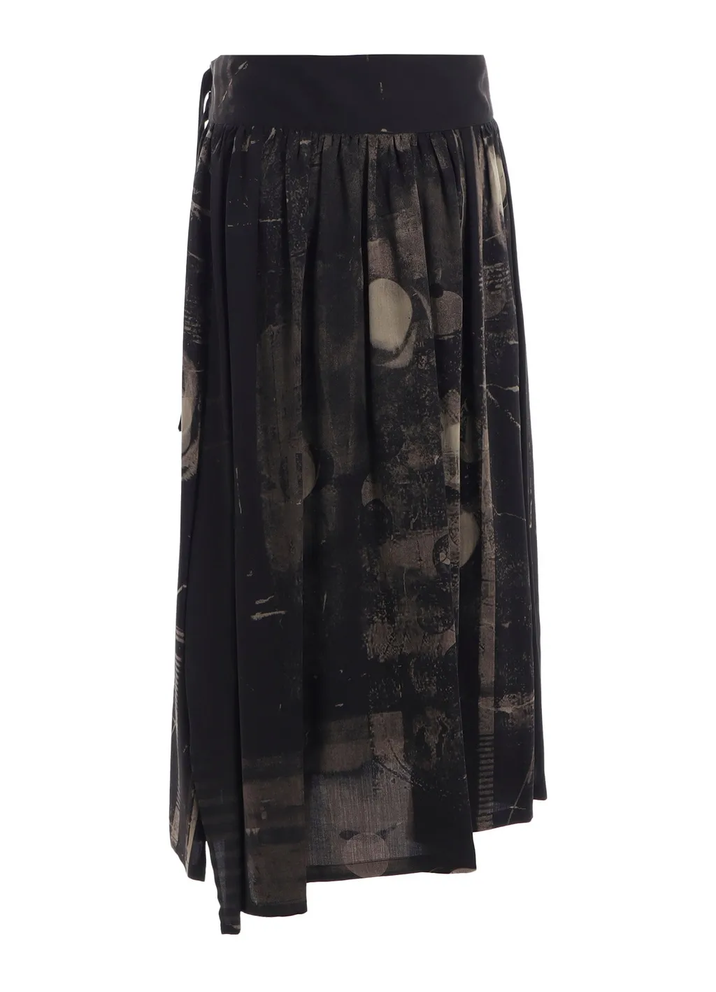 Dungeree Twill Asymmetric Gather Skirt