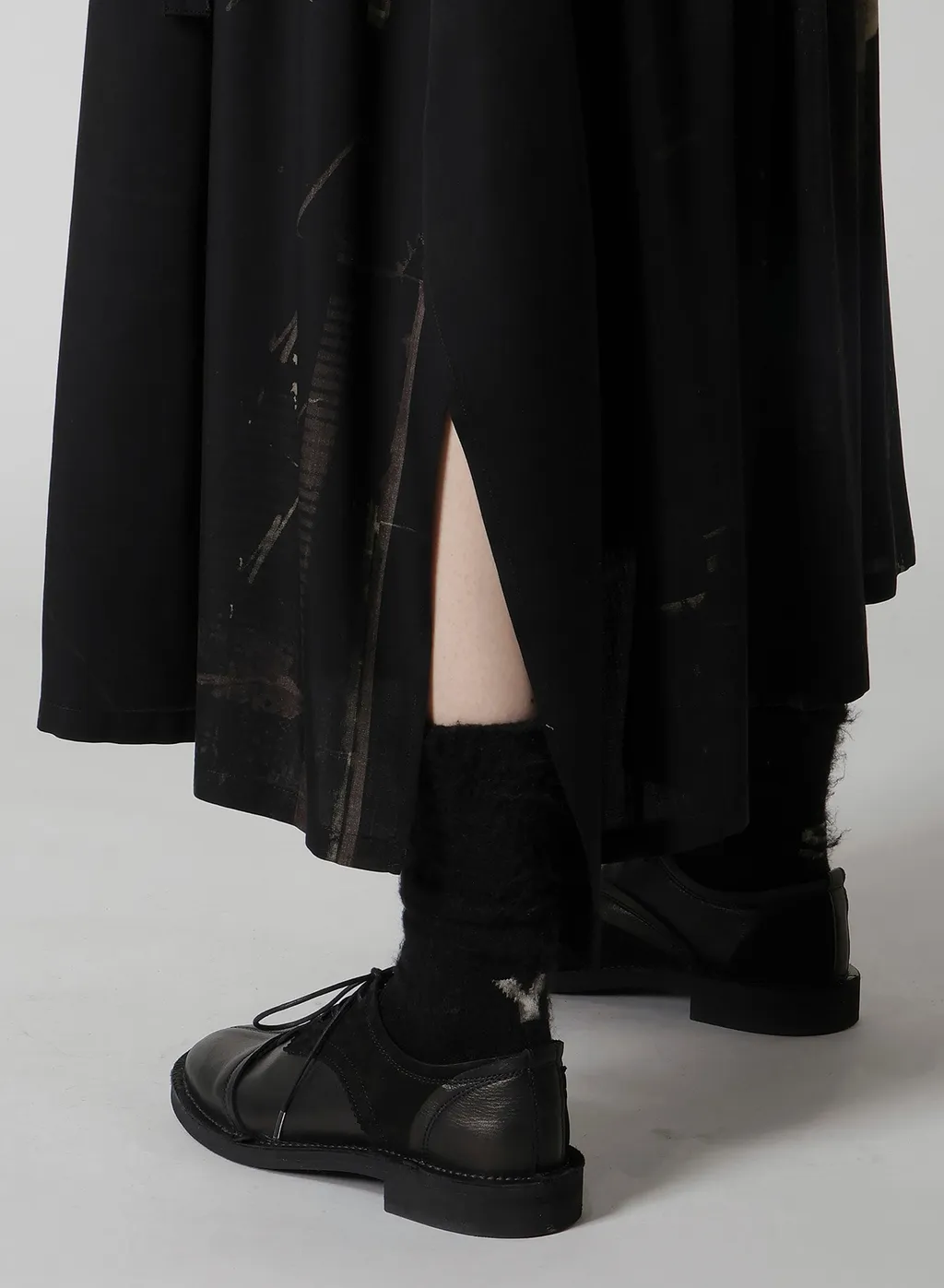 Dungeree Twill Asymmetric Gather Skirt