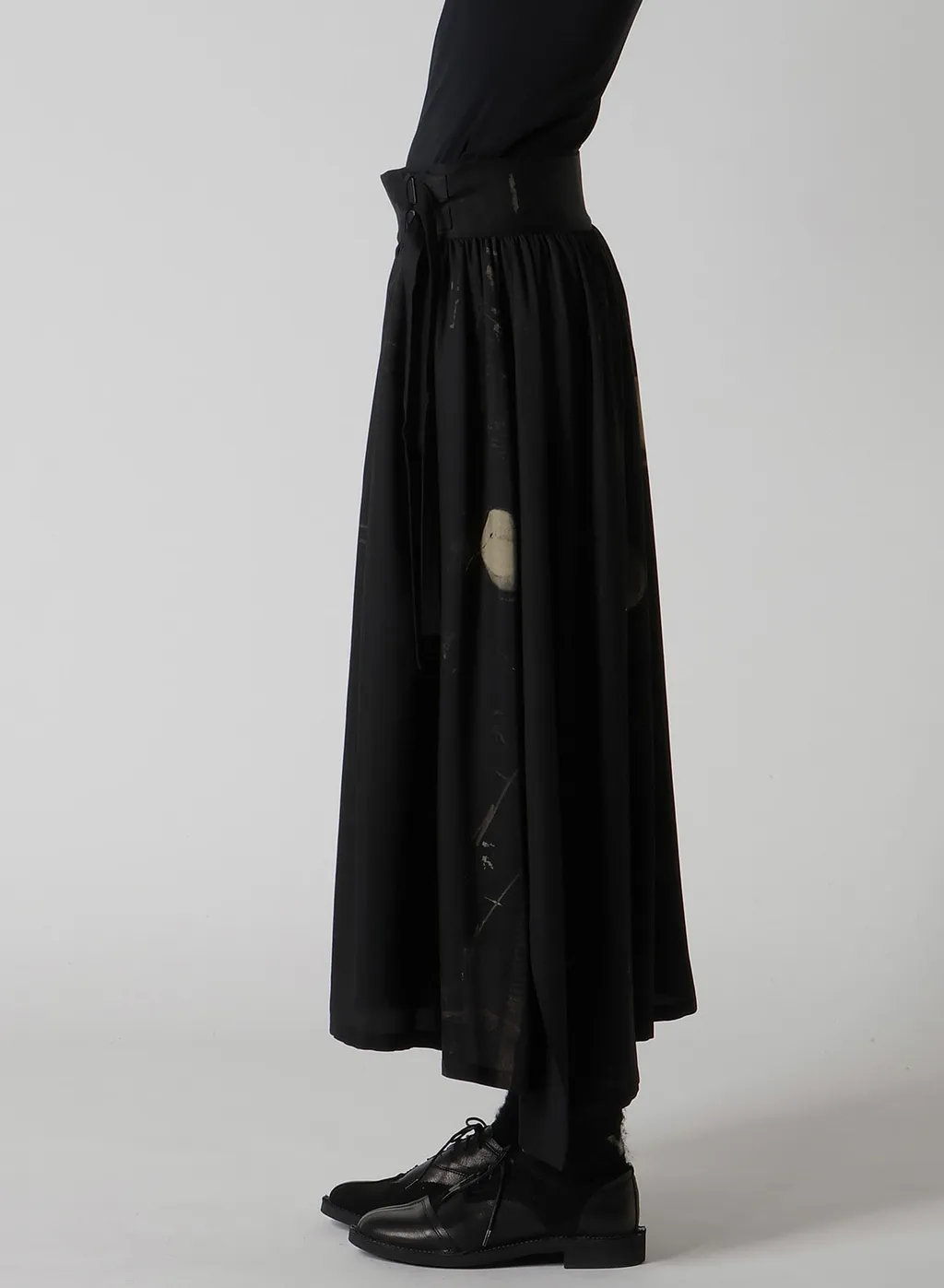 Dungeree Twill Asymmetric Gather Skirt