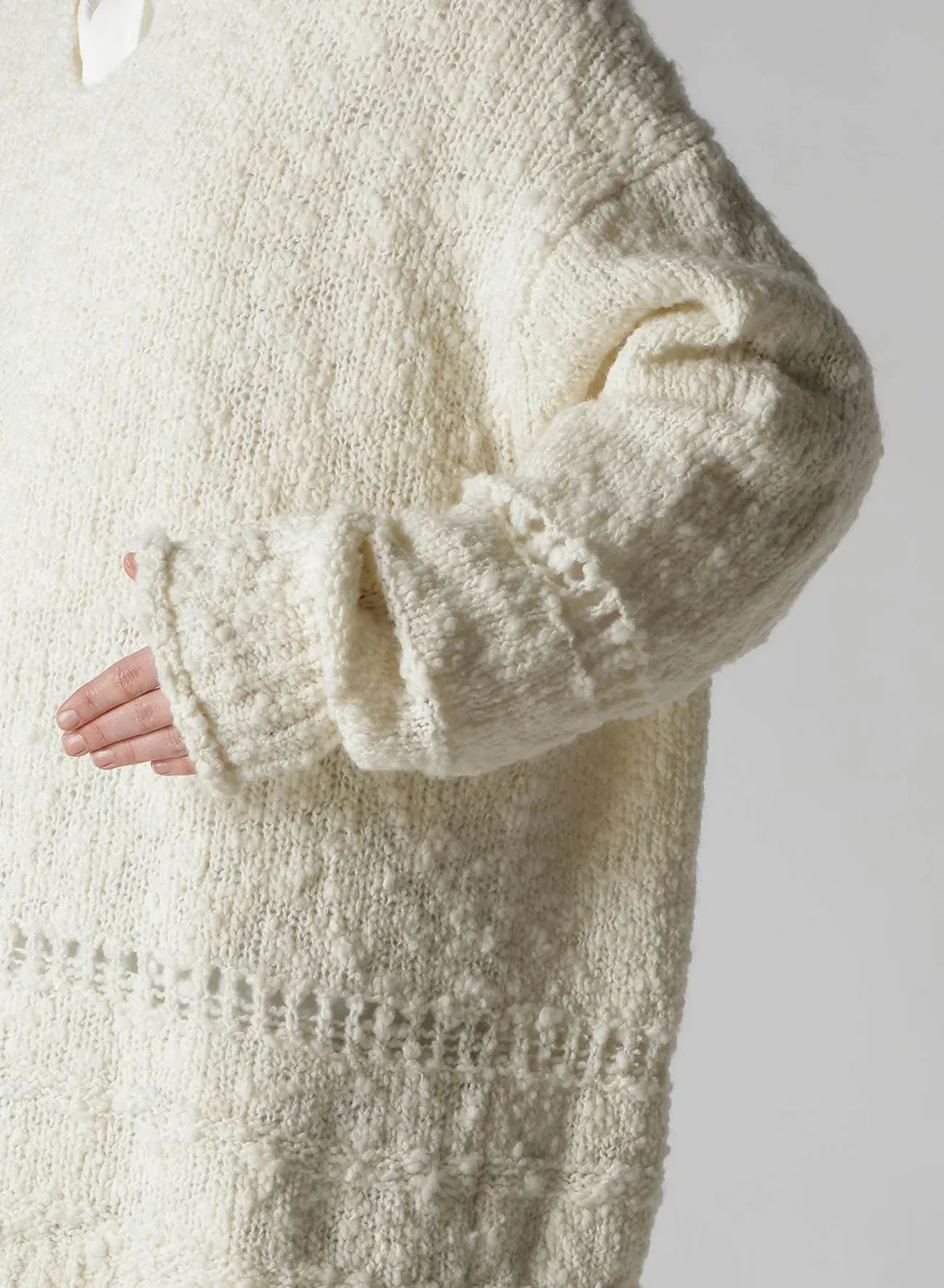 Thick Slub Jersey Curled Collar Pullover