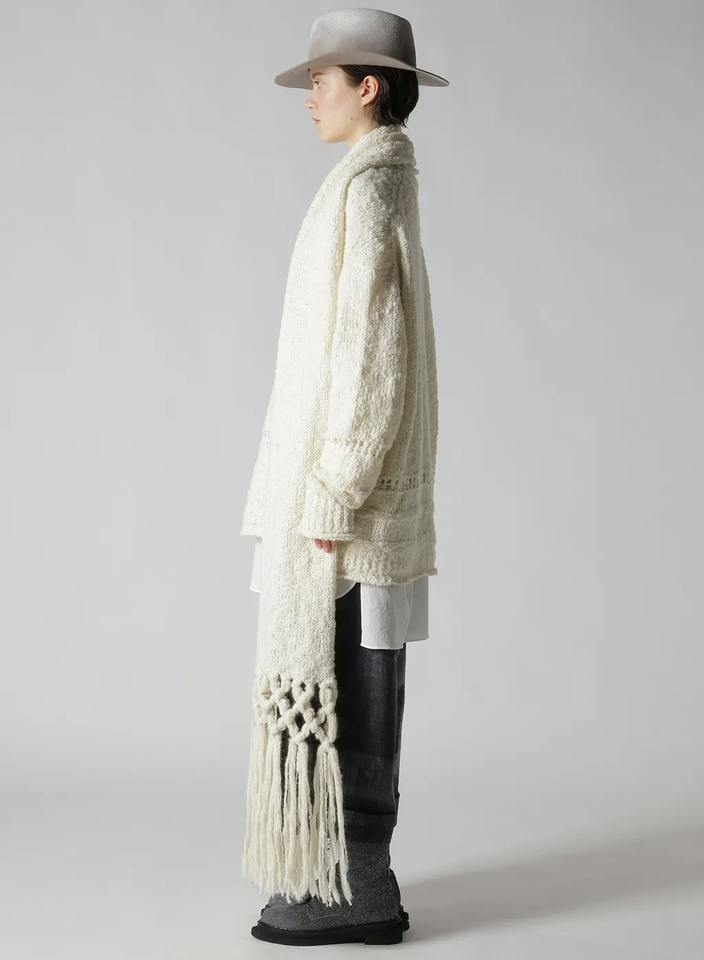 Thick Slub Jersey Curled Collar Pullover