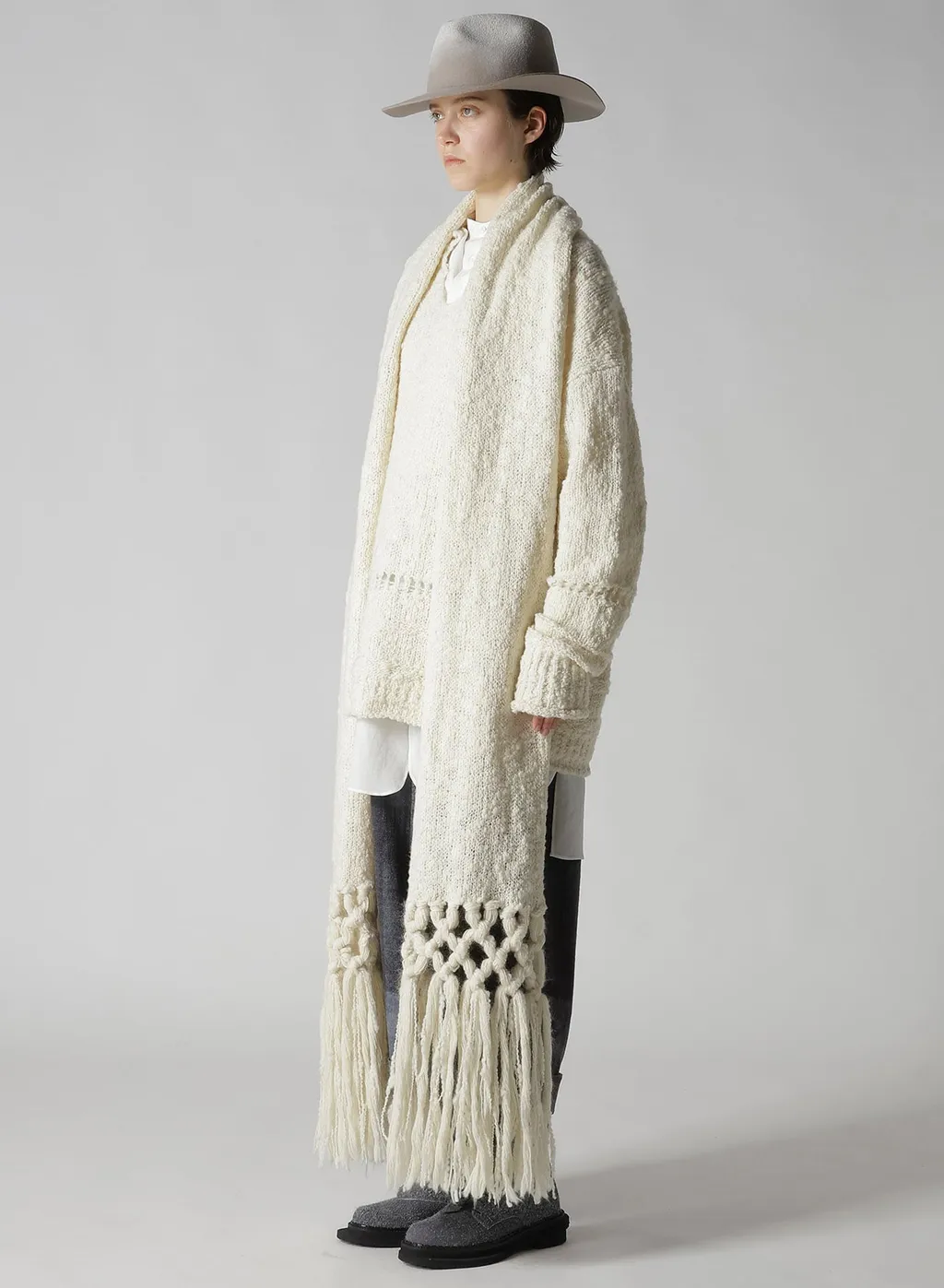 Thick Slub Jersey Curled Collar Pullover