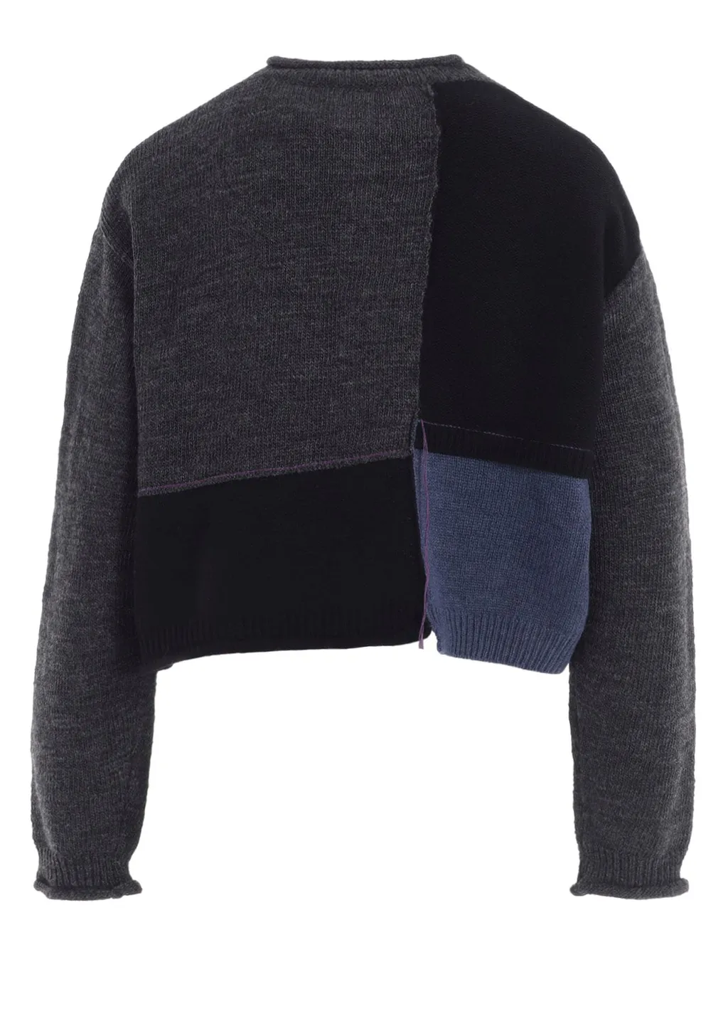 Patchwork Crew Neck Cardigan