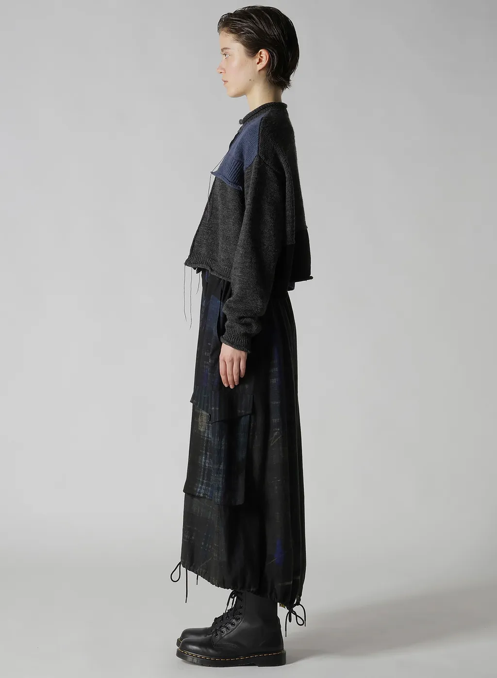 Patchwork Crew Neck Cardigan