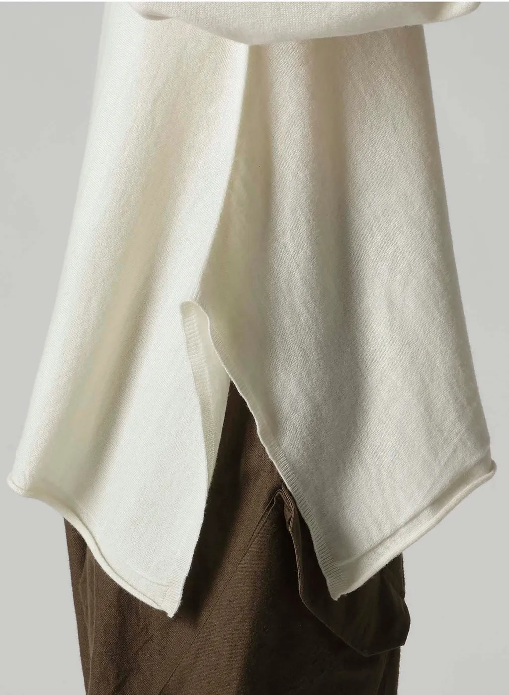 Wool Asymmetric Crew Neck Pullover