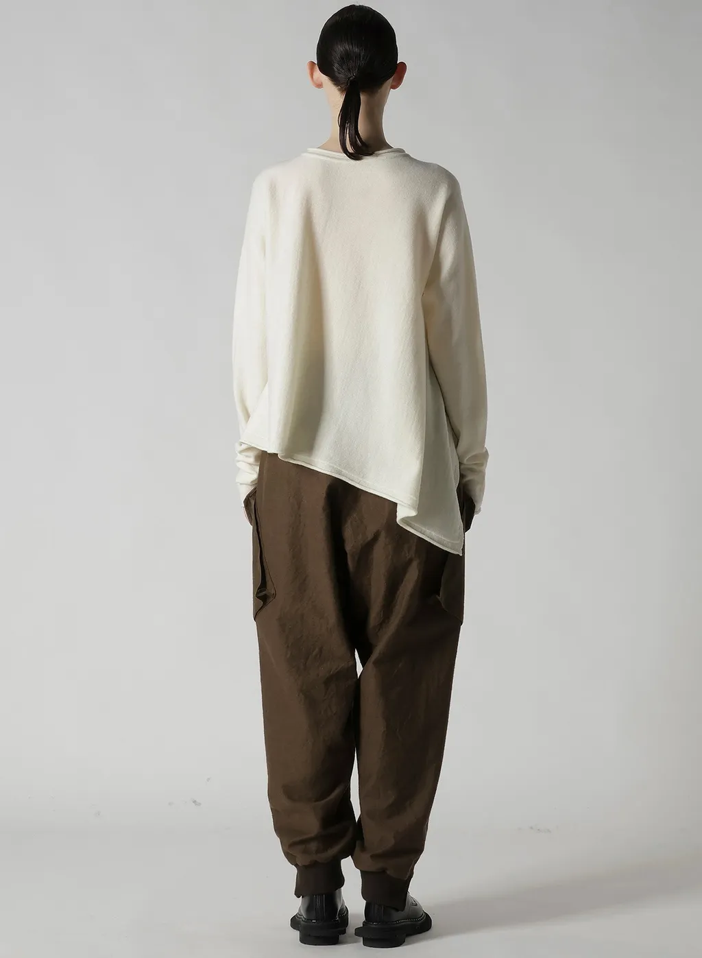 Wool Asymmetric Crew Neck Pullover