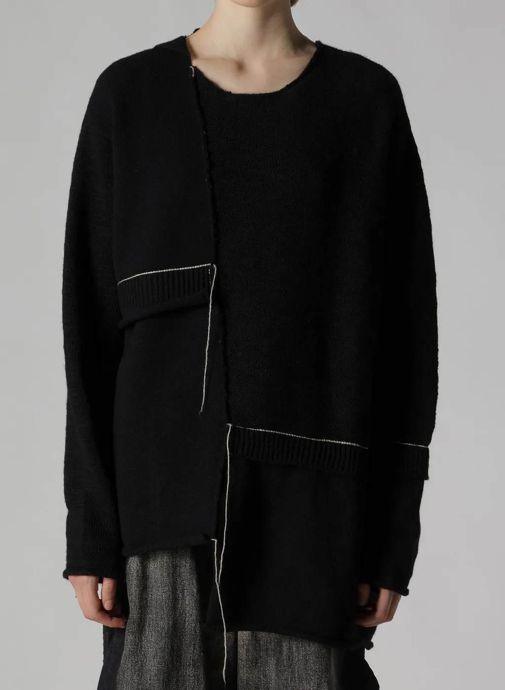 Patchwork Crew Neck Pullover