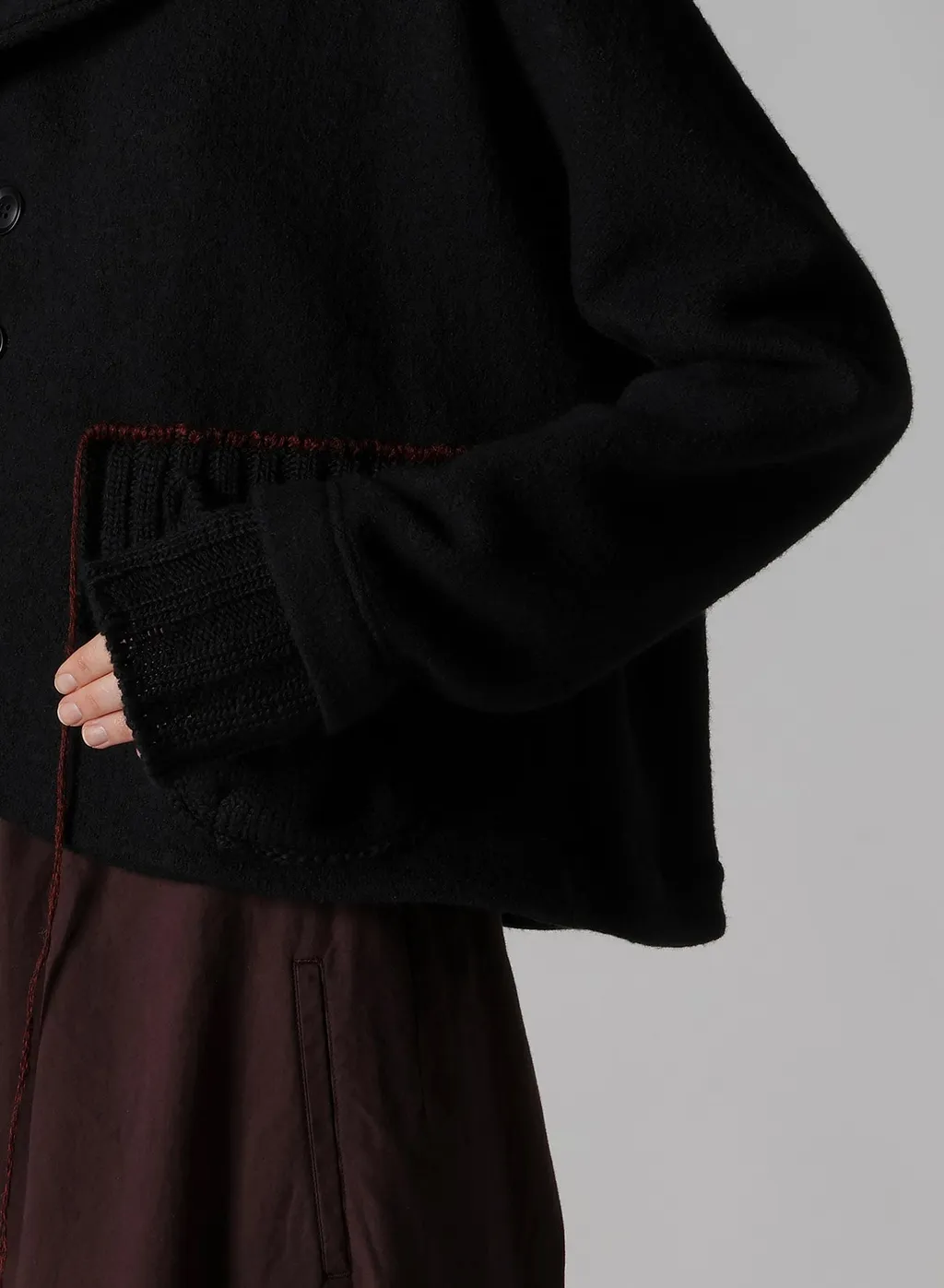Knit Conbination Short Jacket