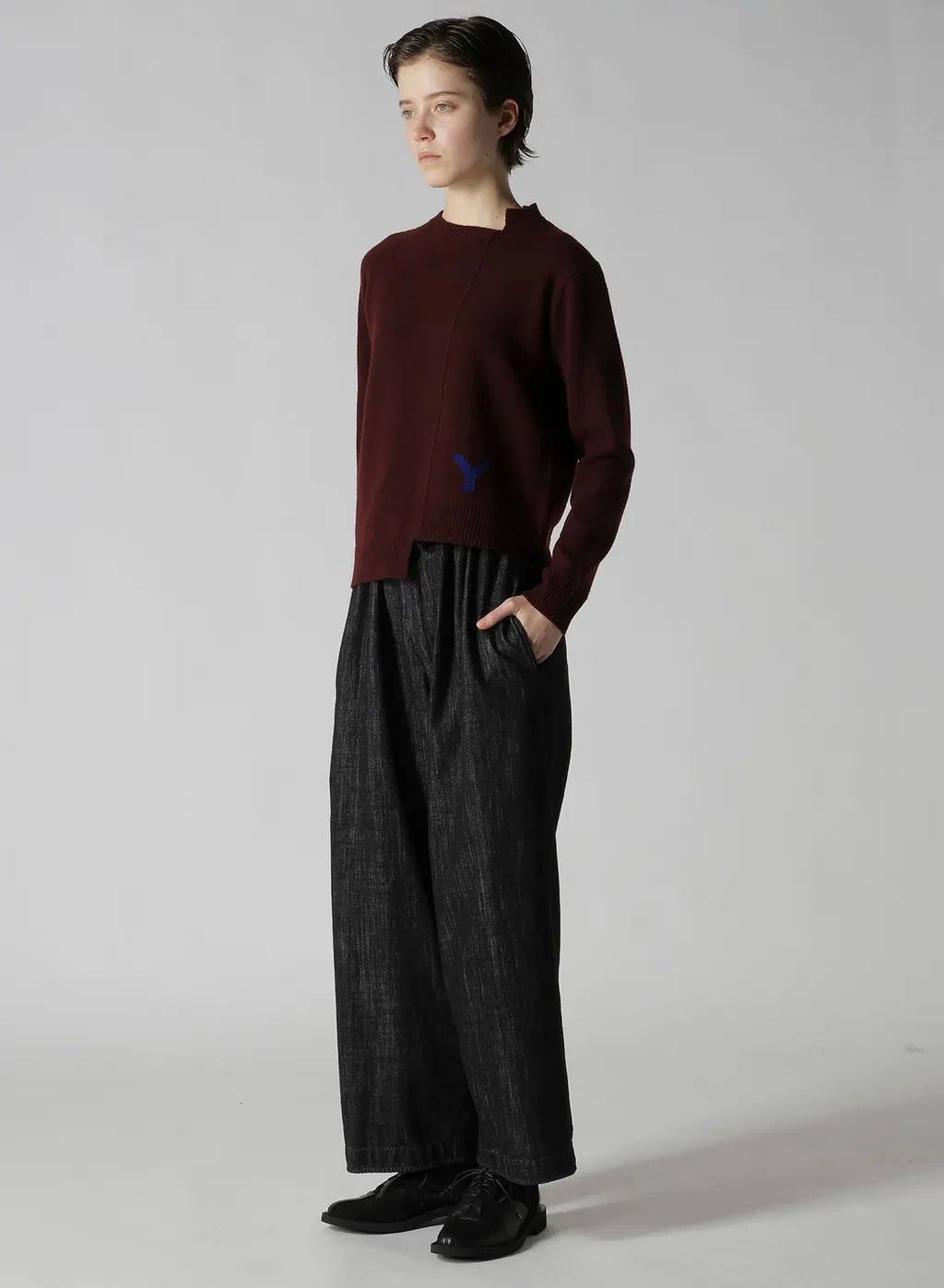 Intarsia Asymmeteric Pullover