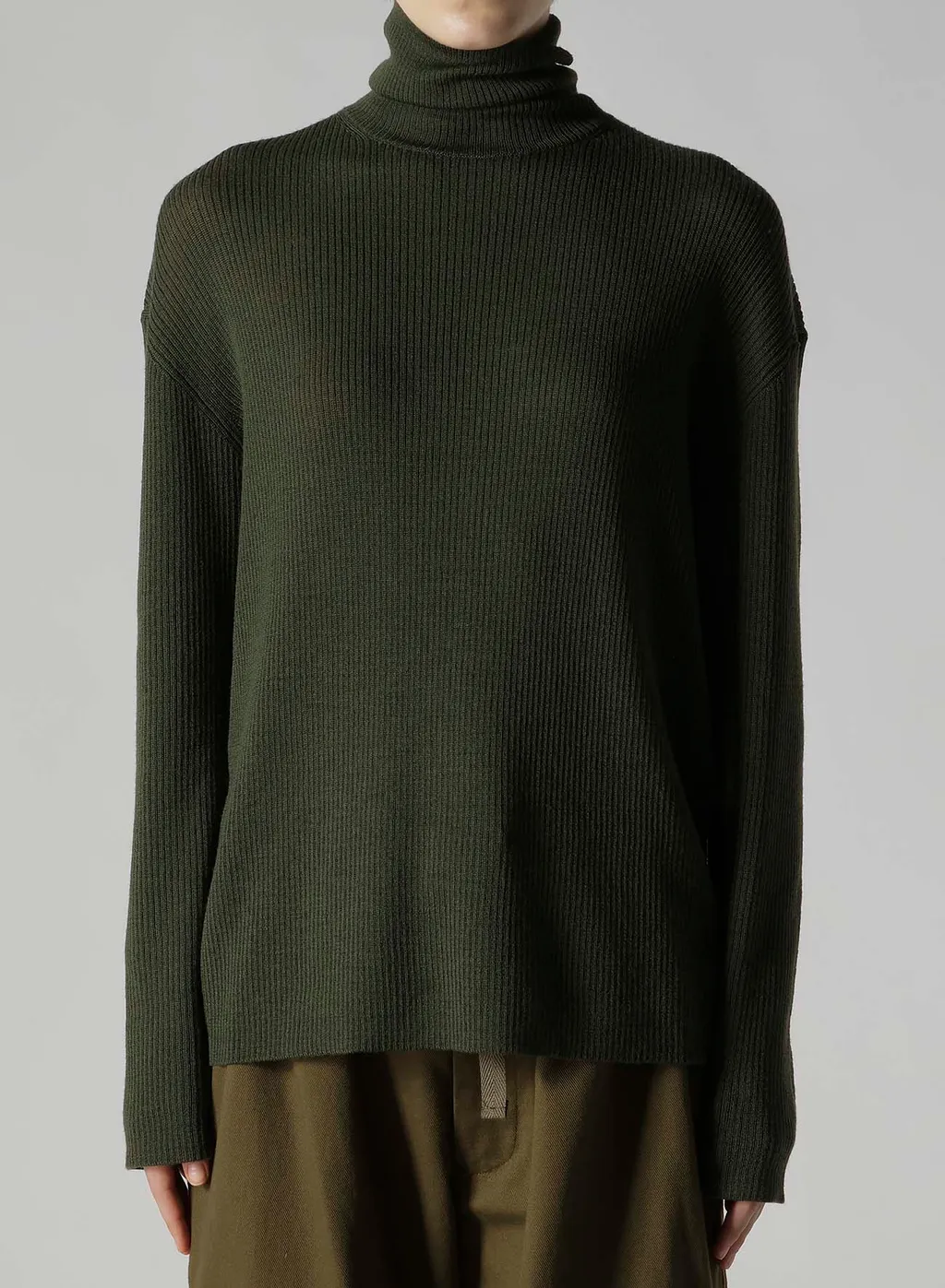 Rib Oversized High Neck Knit
