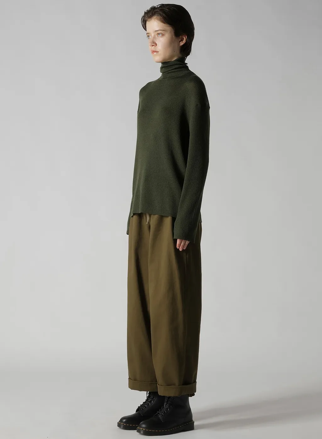Rib Oversized High Neck Knit