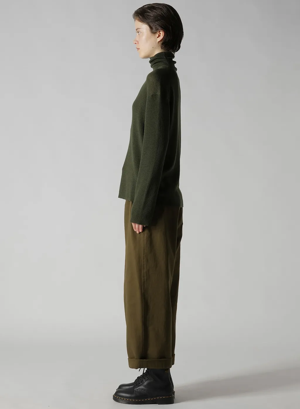 Rib Oversized High Neck Knit