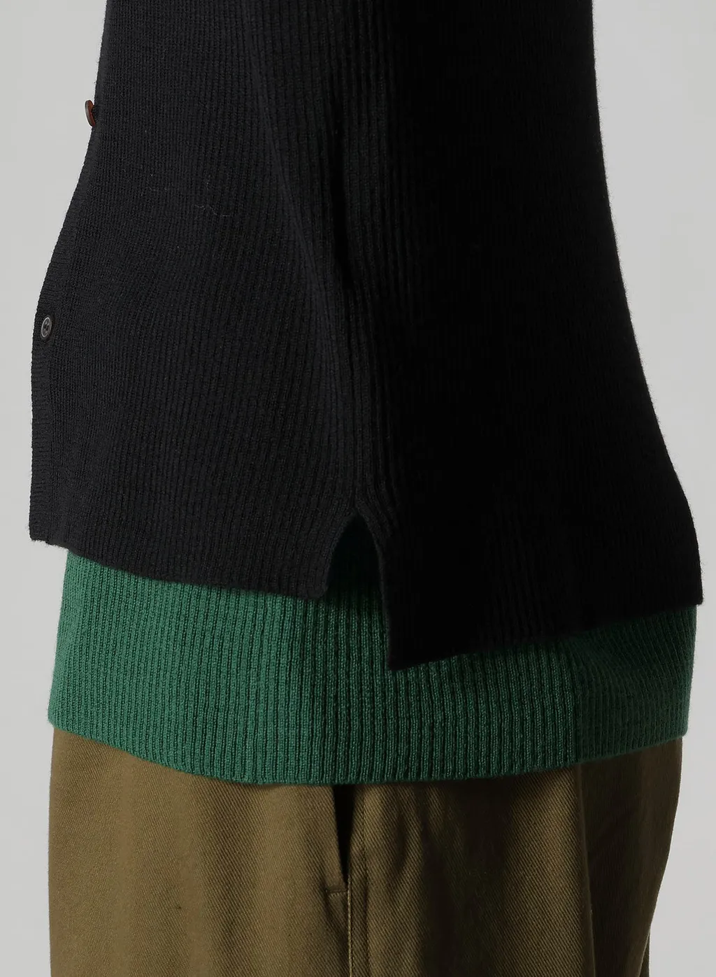 Rib High Neck Knit Cardigan
