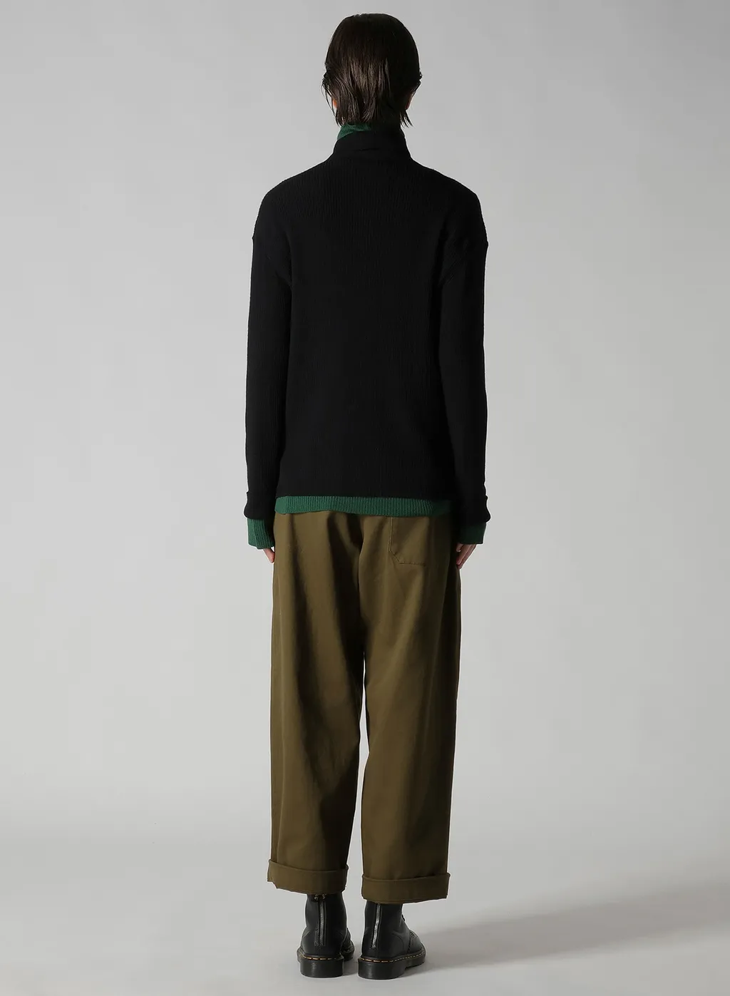 Rib High Neck Knit Cardigan