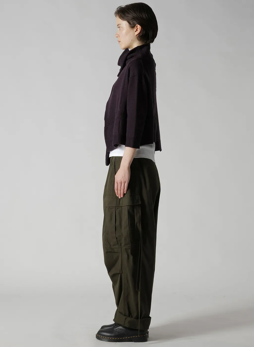 Wool Jersey Snap Button Cardigan